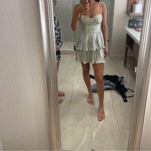 Elegant Silver Tiered Dress